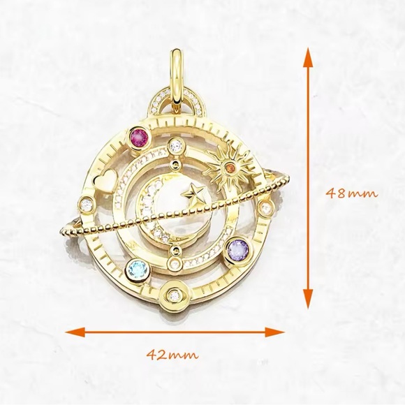 NWOT Cosmic Planetary pendant 18k gold plating over Sterling silver. - Picture 8 of 16